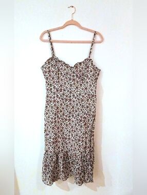 Betsey Johnson Floral Sundress Smocked Back Cotton Mini Dress 90s Cottagecore